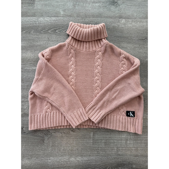Calvin Klein Women's Rose Cable Knit Sweater Size Large - Picture 1 of 6